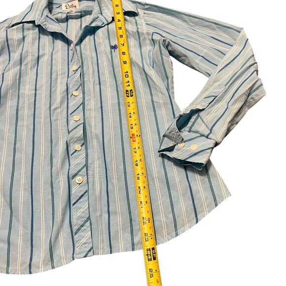 LILLY PULITZER Women's Light Blue Striped Collared Button Down Size 4 - Picture 6 of 8